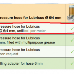 High pressure hose for Lubricus black, Ø 6/4 mm,